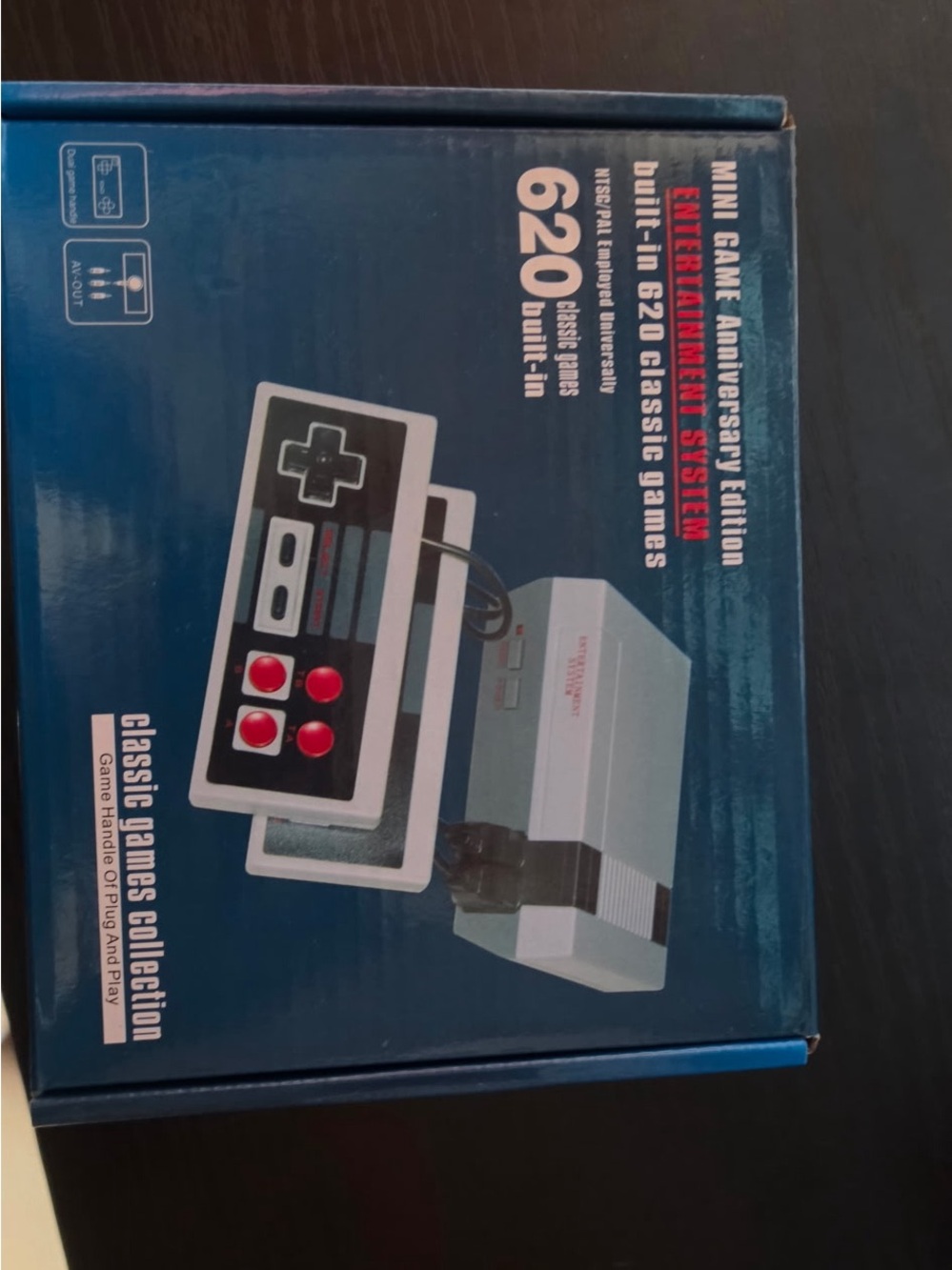 Preloaded gaming system with 620 preloaded games and 2 controllers